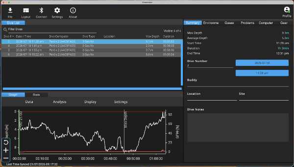 Shearwater dive app